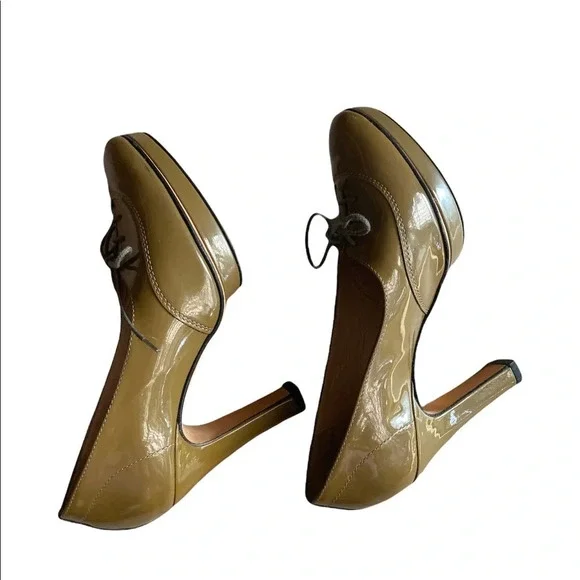 REPETTO Taupe Patent Leather Classic Platform Shoes Size 35/5 - Picture 5 of 6